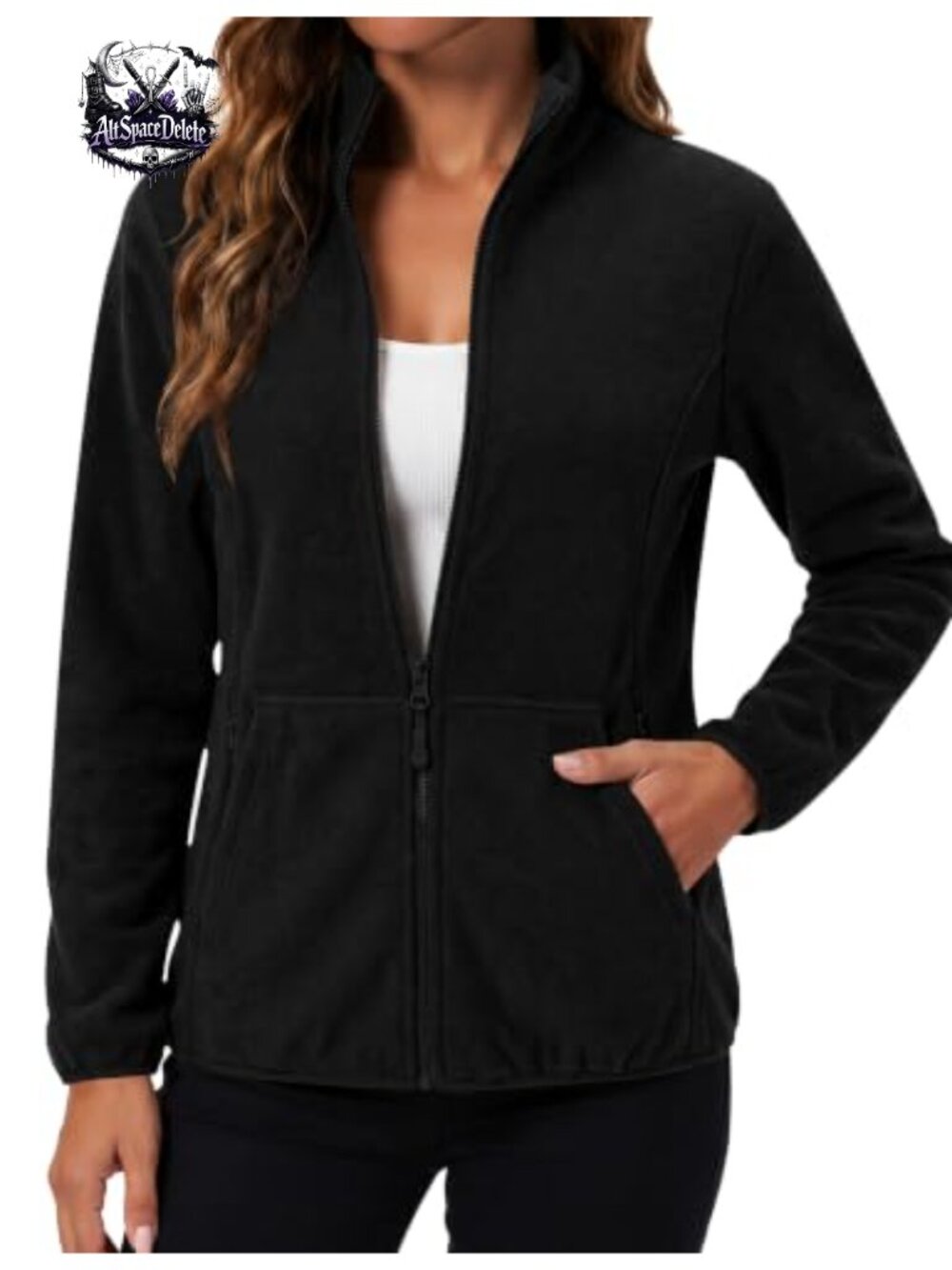 LOMON Women's Fleece Jacket Full Zip Lightweight Coat with 6 Pockets